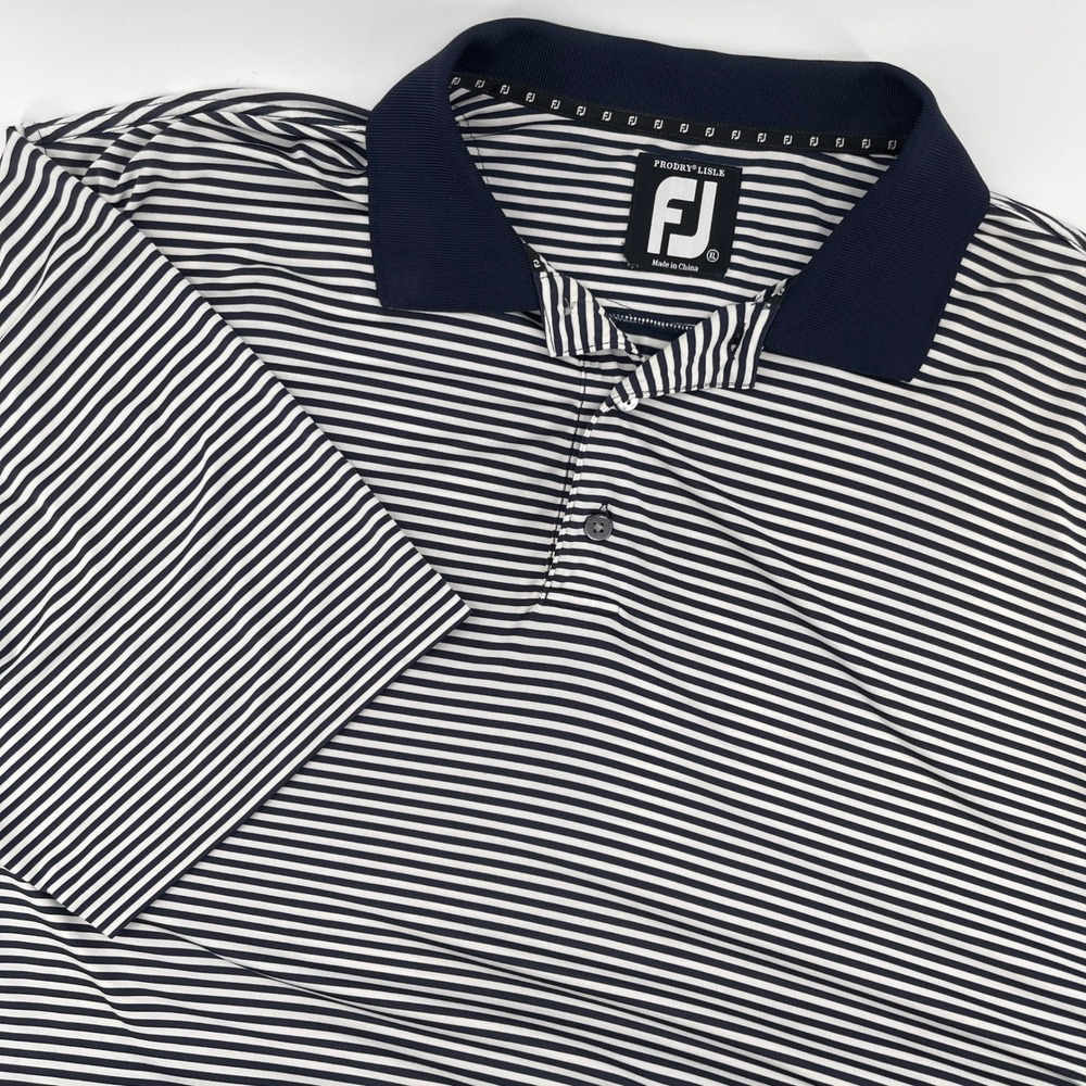 FootJoy ProDry Lisle Striped Golf Polo Shirt Mens XL Short‎ Sleeve
